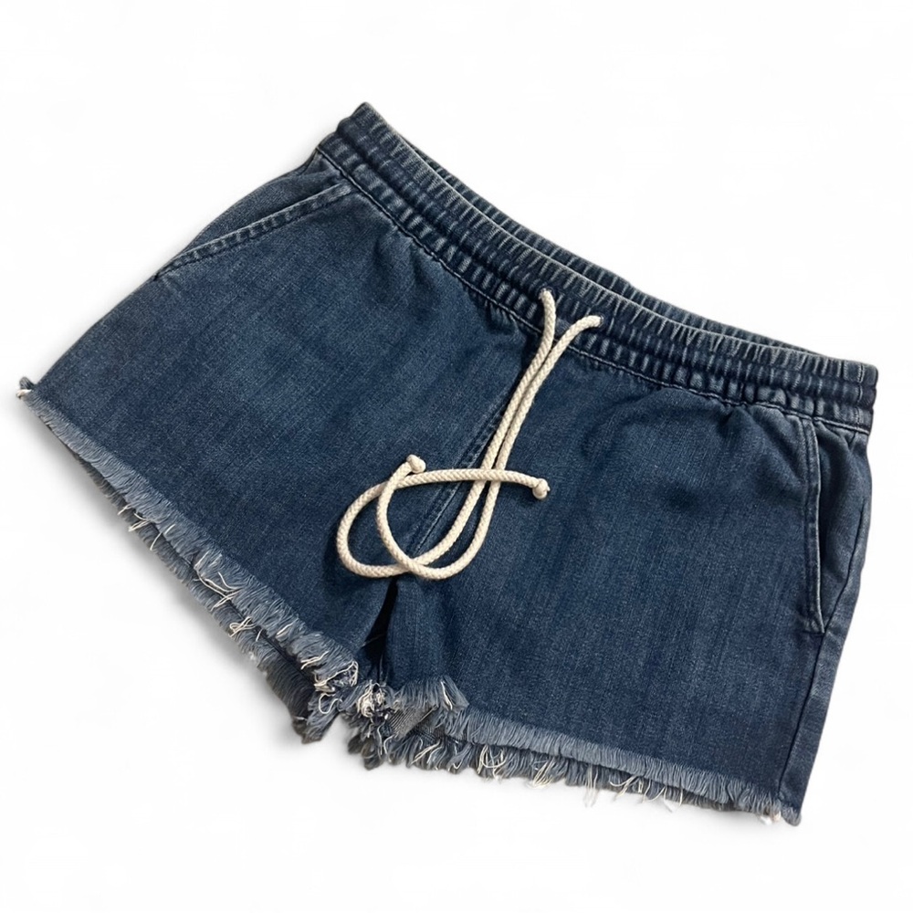 Aerie Dark Blue Jean Shorts with Drawstring